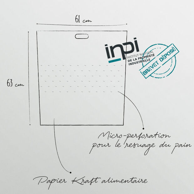 Schéma technique de la housse Panibag